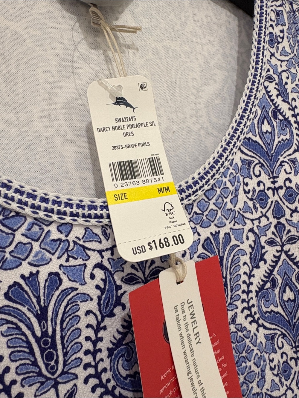 NWT [Tommy Bahama] Darcy Noble Pineapple Sleeveless Front Pockets Dress Womens M - Picture 12 of 13